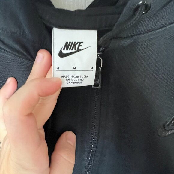 NIKE - Womens Black Zip Up Hoodie Jacket - Cropped With Flared Sleeves - Size M - Picture 4 of 6